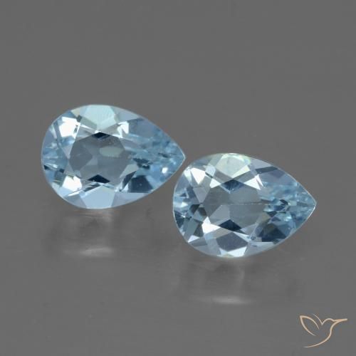 1.65ctw Natural Céu azul Topázio, Formato de pêra, VVS-VS