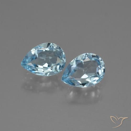 1.73ctw Natural Céu azul Topázio, Formato de pêra, VVS-VS