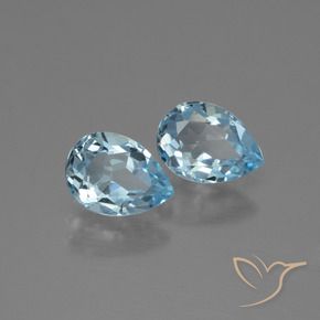Pedras preciosas de Topázio Céu azul natural de 1.73 ct, Formato de pêra, VVS-VS