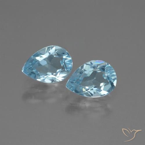 1.83ctw Natural Céu azul Topázio, Formato de pêra, VVS-VS