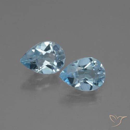 1.56ctw Natural Céu azul Topázio, Formato de pêra, VVS-VS