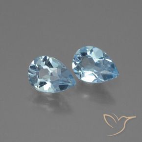 Pedras preciosas de Topázio Céu azul natural de 1.56 ct, Formato de pêra, VVS-VS