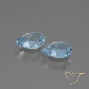 Pedras preciosas de Topázio Céu azul natural de 1.56 ct, Formato de pêra, VVS-VS