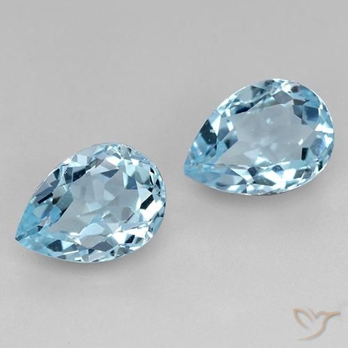 1.82ctw Natural Céu azul Topázio, Formato de pêra, VVS-VS