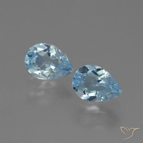 1.90ctw Natural Azul Suíço Topázio, Formato de pêra, VVS-VS
