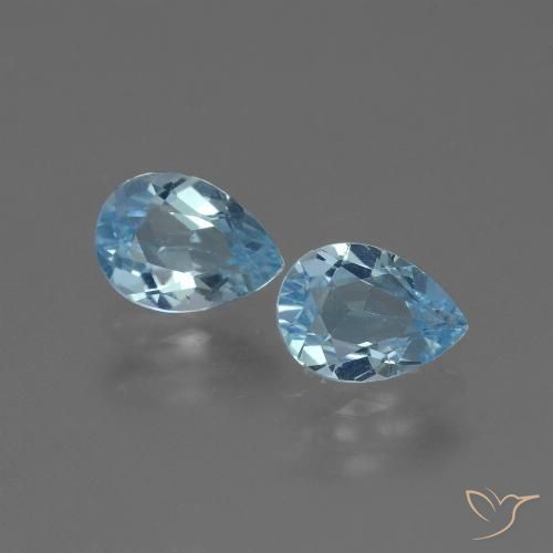 1.73ctw Natural Azul Suíço Topázio, Formato de pêra, VVS-VS
