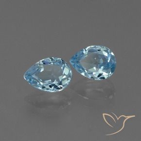 Pedras preciosas de Topázio Azul Suíço natural de 1.89 ct, Formato de pêra, VVS-VS