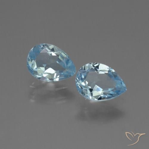 1.80ctw Natural Céu azul Topázio, Formato de pêra, VVS-VS