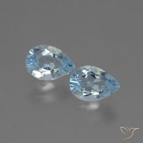 1.66ctw Natural Céu azul Topázio, Formato de pêra, VVS-VS