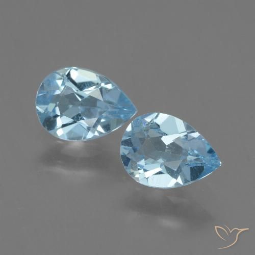 1.65ctw Natural Céu azul Topázio, Formato de pêra, VVS-VS