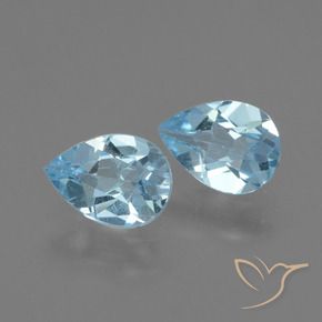 Pedras preciosas de Topázio Céu azul natural de 1.65 ct, Formato de pêra, VVS-VS