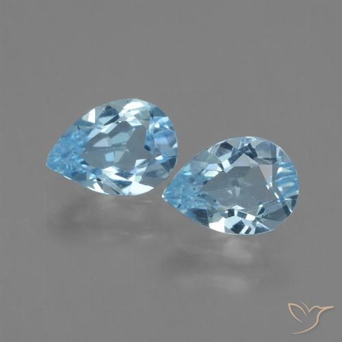 1.62ctw Natural Céu azul Topázio, Formato de pêra, VVS-VS