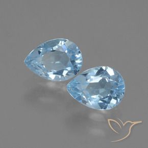 Pedras preciosas de Topázio Azul Suíço natural de 1.86 ct, Formato de pêra, VVS-VS