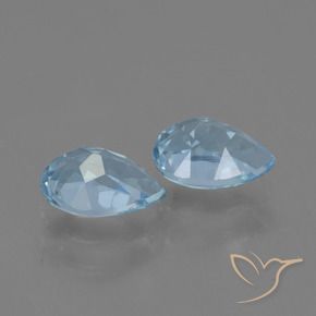 Pedras preciosas de Topázio Azul Suíço natural de 1.86 ct, Formato de pêra, VVS-VS