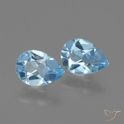 1.59ctw Natural Céu azul Topázio, Formato de pêra, VVS-VS
