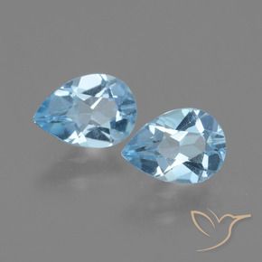 Pedras preciosas de Topázio Céu azul natural de 1.59 ct, Formato de pêra, VVS-VS