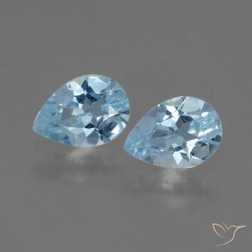 1.56ctw Natural Céu azul Topázio, Formato de pêra, VVS-VS