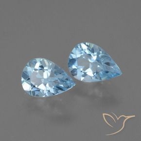 Pedras preciosas de Topázio Céu azul natural de 1.58 ct, Formato de pêra, VVS-VS