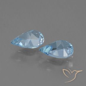 Pedras preciosas de Topázio Céu azul natural de 1.58 ct, Formato de pêra, VVS-VS