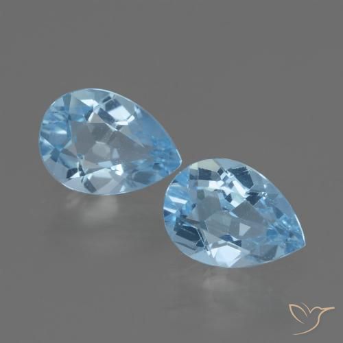 1.75ctw Natural Céu azul Topázio, Formato de pêra, VVS-VS