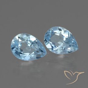 Pedras preciosas de Topázio Céu azul natural de 1.61 ct, Formato de pêra, VVS-VS
