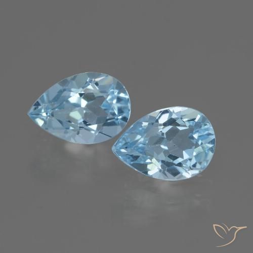 1.75ctw Natural Céu azul Topázio, Formato de pêra, VVS-VS