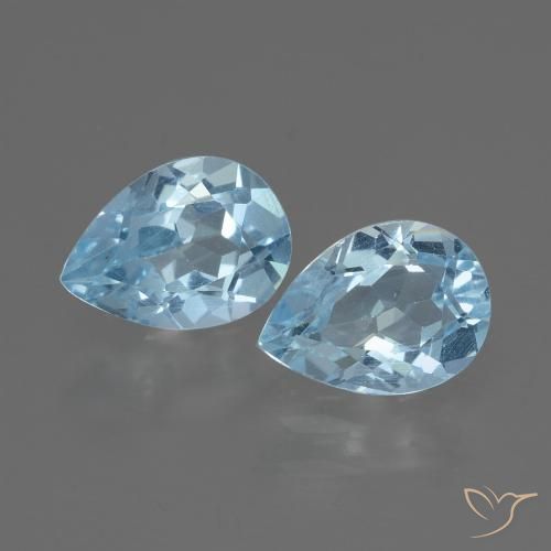 1.84ctw Natural Céu azul Topázio, Formato de pêra, VVS-VS
