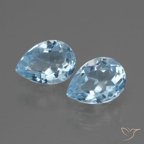 1.79ctw Natural Céu azul Topázio, Formato de pêra, VVS-VS