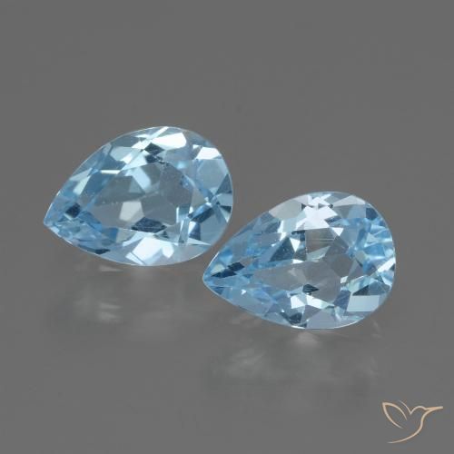 1.71ctw Natural Céu azul Topázio, Formato de pêra, VVS-VS
