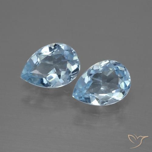 1.71ctw Natural Céu azul Topázio, Formato de pêra, VVS-VS