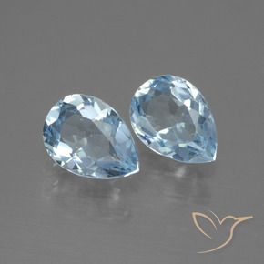 Pedras preciosas de Topázio Céu azul natural de 1.71 ct, Formato de pêra, VVS-VS