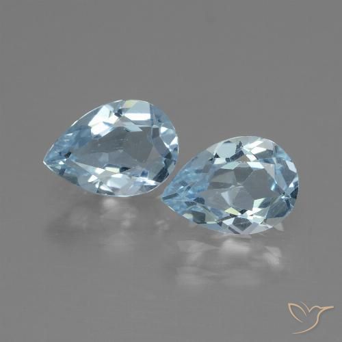 1.67ctw Natural Céu azul Topázio, Formato de pêra, VVS-VS