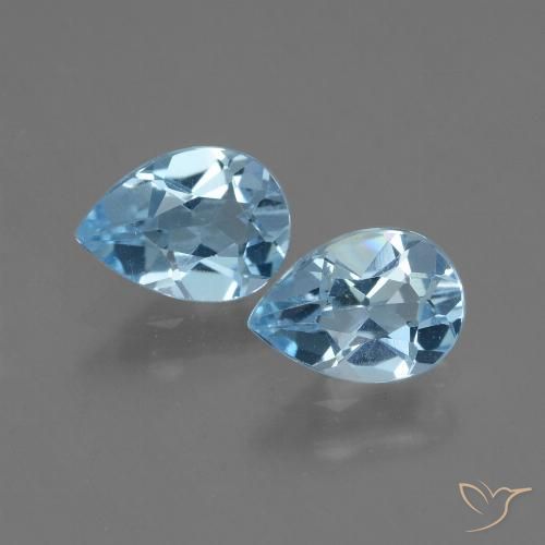 1.60ctw Natural Céu azul Topázio, Formato de pêra, VVS-VS