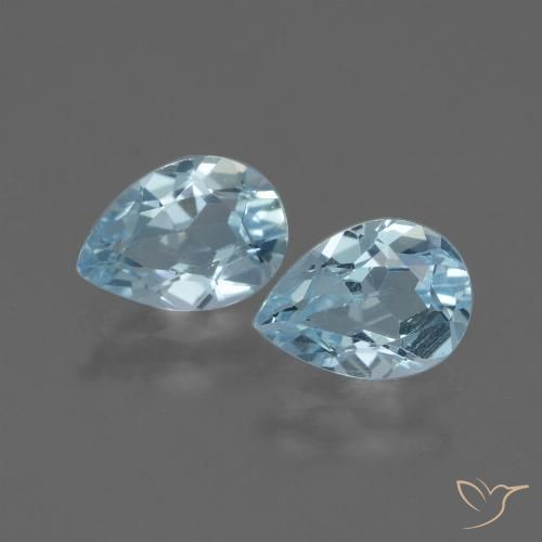 1.64ctw Natural Céu azul Topázio, Formato de pêra, VVS-VS