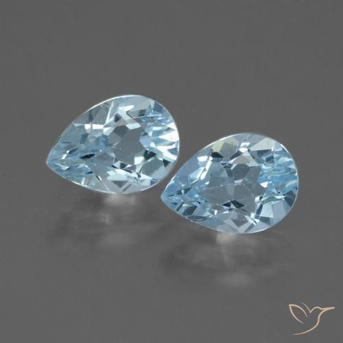 1.69ctw Natural Céu azul Topázio, Formato de pêra, VVS-VS