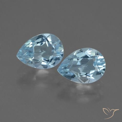 1.70ctw Natural Céu azul Topázio, Formato de pêra, VVS-VS