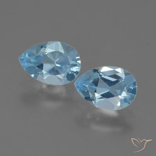 1.58ctw Natural Céu azul Topázio, Formato de pêra, VVS-VS