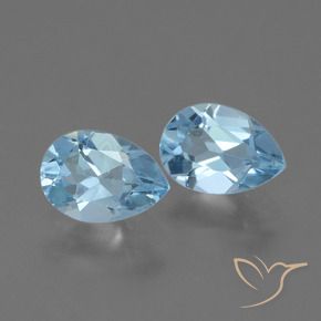 Pedras preciosas de Topázio Céu azul natural de 1.58 ct, Formato de pêra, VVS-VS