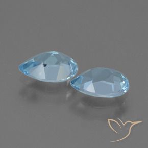 Pedras preciosas de Topázio Céu azul natural de 1.58 ct, Formato de pêra, VVS-VS