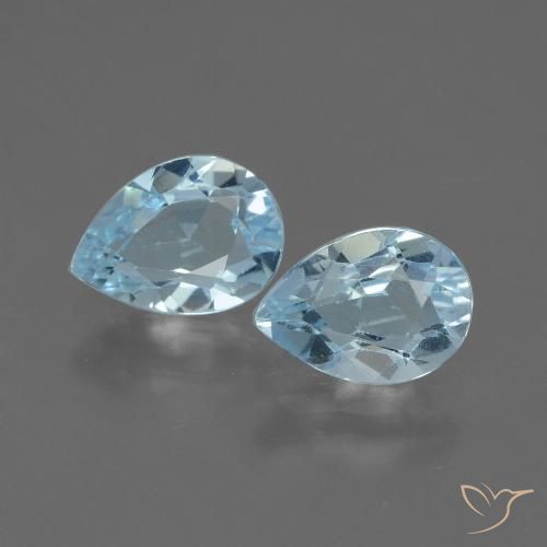1.72ctw Natural Céu azul Topázio, Formato de pêra, VVS-VS