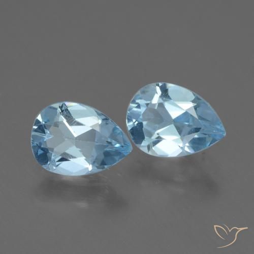 Pedras preciosas de Topázio Céu azul natural de 1.64 ct, Formato de pêra, VVS-VS