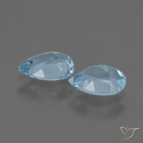 Pedras preciosas de Topázio Céu azul natural de 1.64 ct, Formato de pêra, VVS-VS