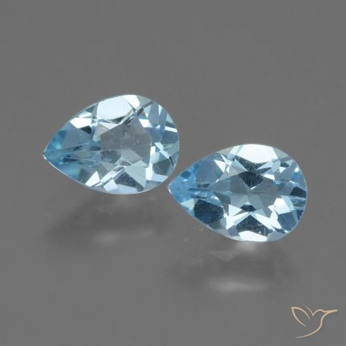 1.65ctw Natural Céu azul Topázio, Formato de pêra, VVS-VS