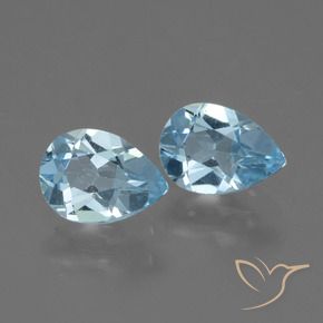 Pedras preciosas de Topázio Céu azul natural de 1.65 ct, Formato de pêra, VVS-VS