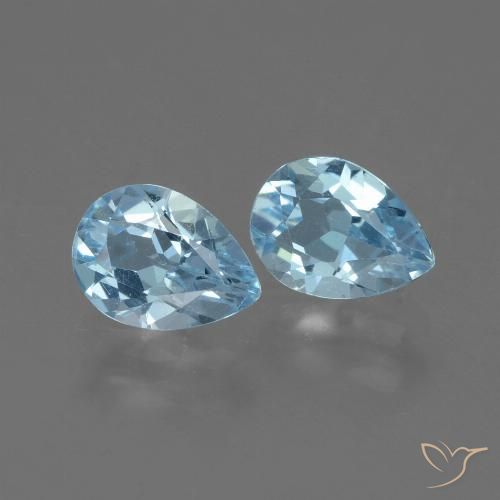 1.49ctw Natural Céu azul Topázio, Formato de pêra, VVS-VS