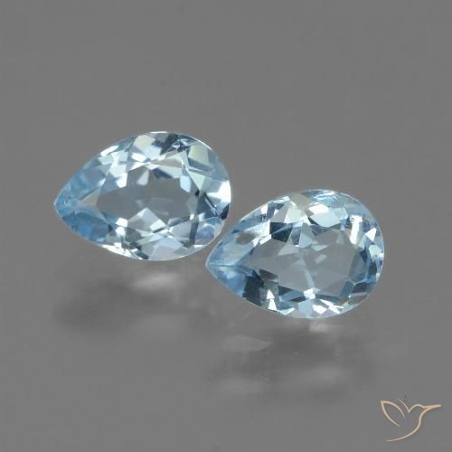 1.61ctw Natural Céu azul Topázio, Formato de pêra, VVS-VS
