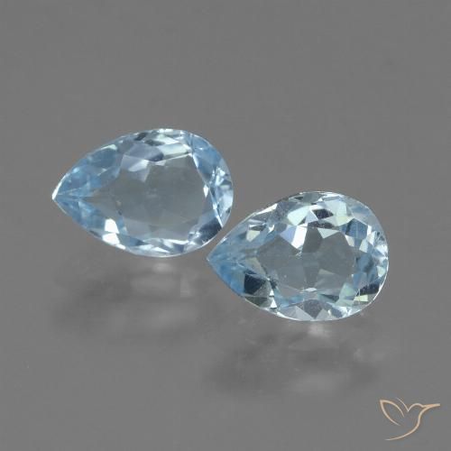 1.69ctw Natural Céu azul Topázio, Formato de pêra, VVS-VS