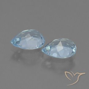 Pedras preciosas de Topázio Céu azul natural de 1.69 ct, Formato de pêra, VVS-VS