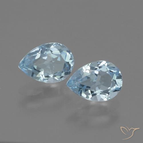 1.63ctw Natural Céu azul Topázio, Formato de pêra, VVS-VS