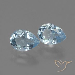 Pedras preciosas de Topázio Céu azul natural de 1.63 ct, Formato de pêra, VVS-VS